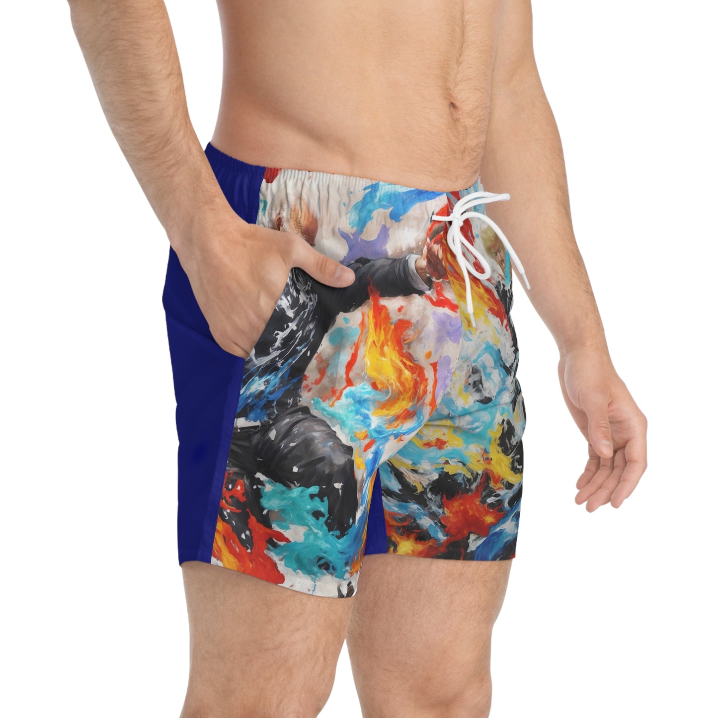 Trump vs. Biden Anime Showdown Swim Trunks