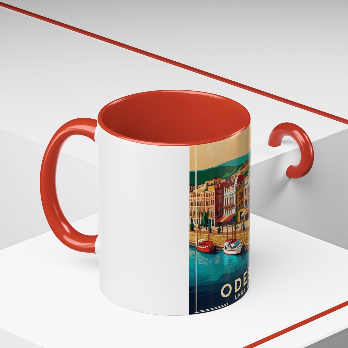 Odesa Ukraine Ceramic Mug, Colorful Accent Coffee Cup for Travelers, Holiday